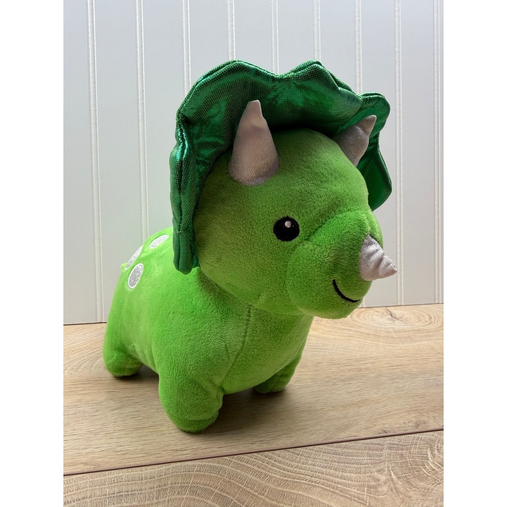 American Greetings Triceratops Plush Green Dinosaur Stuffed Animal 10 Inch